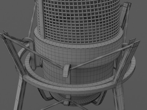 Neumann TLM 49 带支架麦克风 3D 模型