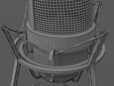 Neumann TLM 49 Microphone with Stand 3D Model