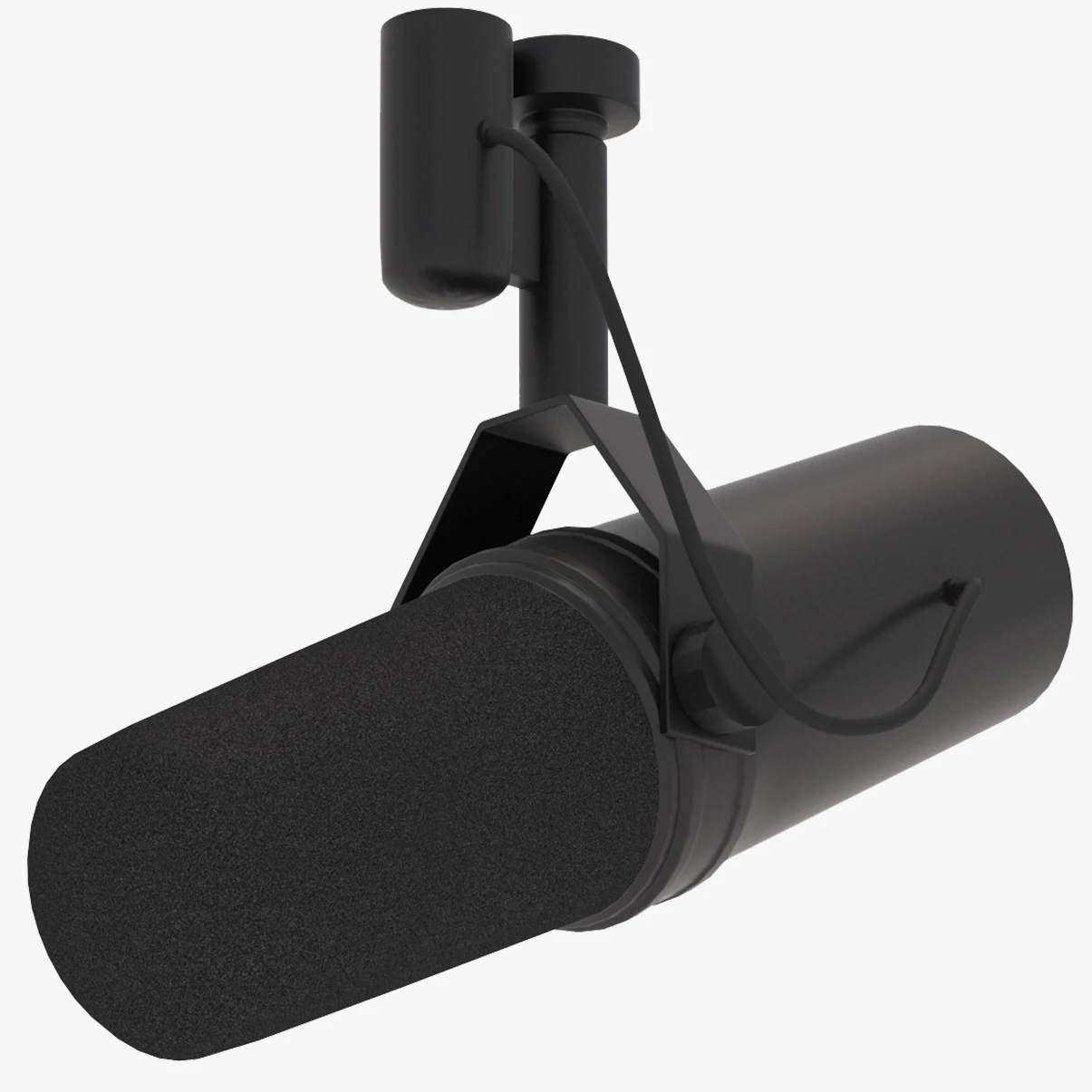 Shure SM7B Microphone 3D Model .c4d .max .obj .3ds .fbx .stl .blend