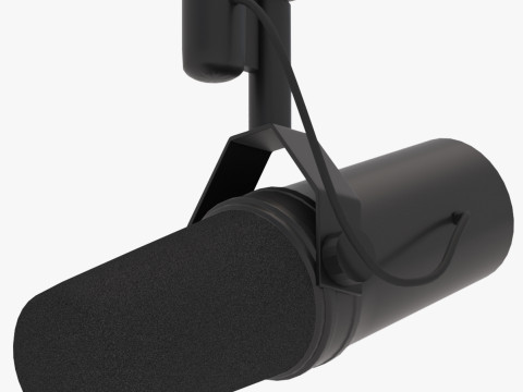 Shure SM7B 마이크 3D 모델