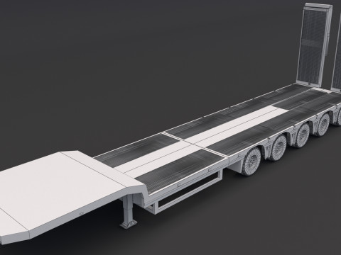 带 JCB Fastrac 8310 的 Lowboy 拖车 3D 模型