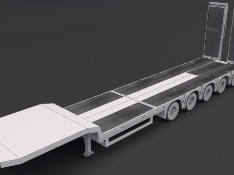 Lowboy Trailer with JCB Fastrac 8310 3D Model