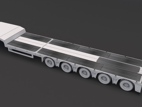 带 JCB Fastrac 8310 的 Lowboy 拖车 3D 模型