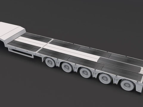 Lowboy Trailer with JCB Fastrac 8310 3D Model