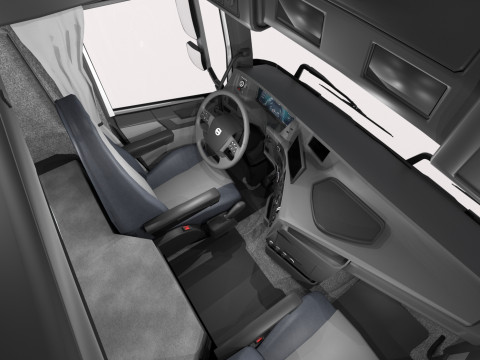 Volvo fh16 2021 en Lowboy Trailer met Vliegtuig 3D Model