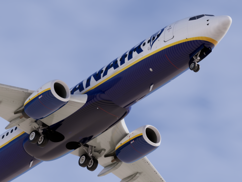 Ryanair Boeing 737-800 Model 3D