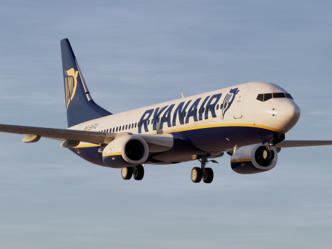 Ryanair Boeing 737-800 Model 3D