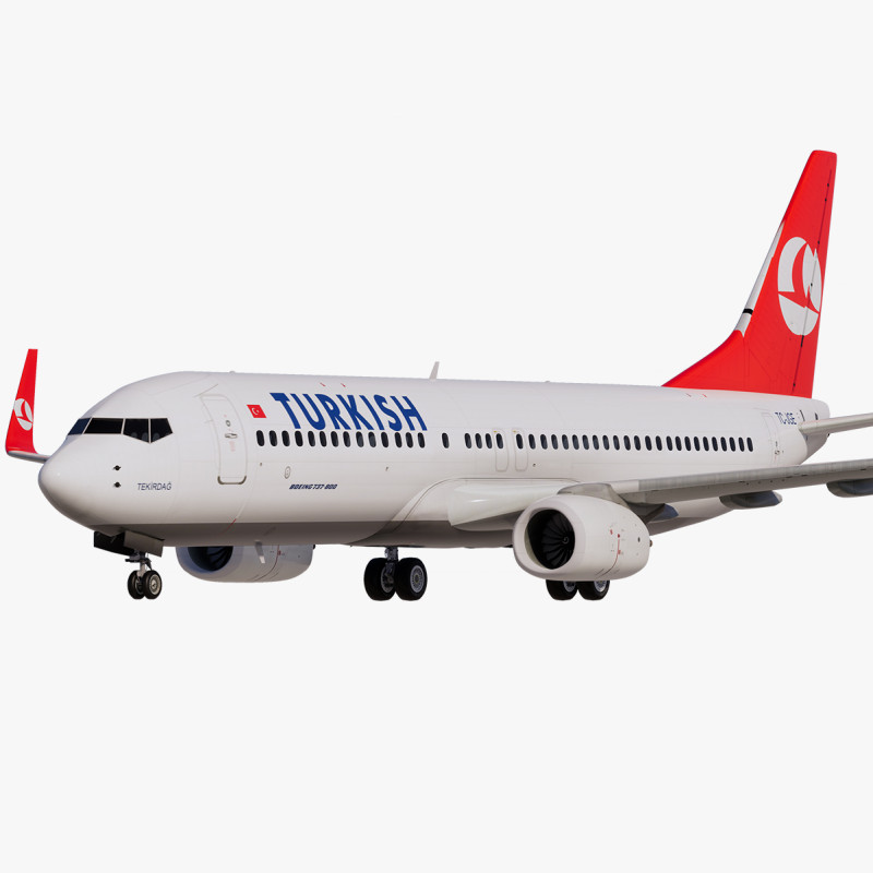 Turkish Airlines Boeing 737-800 3D Modell .c4d .max .obj .3ds .fbx .stl .blend