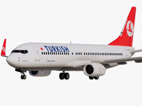 Boeing 737-800 della Turkish Airlines Modello 3D
