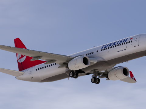 Turkish Airlines Boeing 737-800 3D Modell