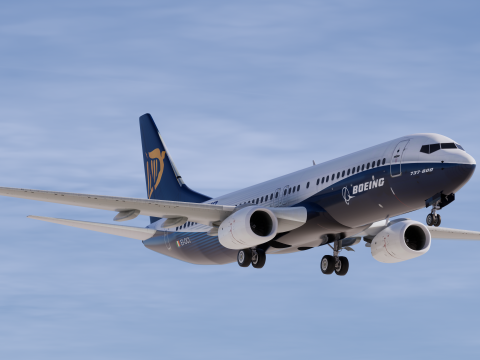 ライアンエアー ボーイング ハウス 737-800 3Dモデル