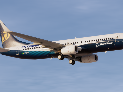 ライアンエアー ボーイング ハウス 737-800 3Dモデル