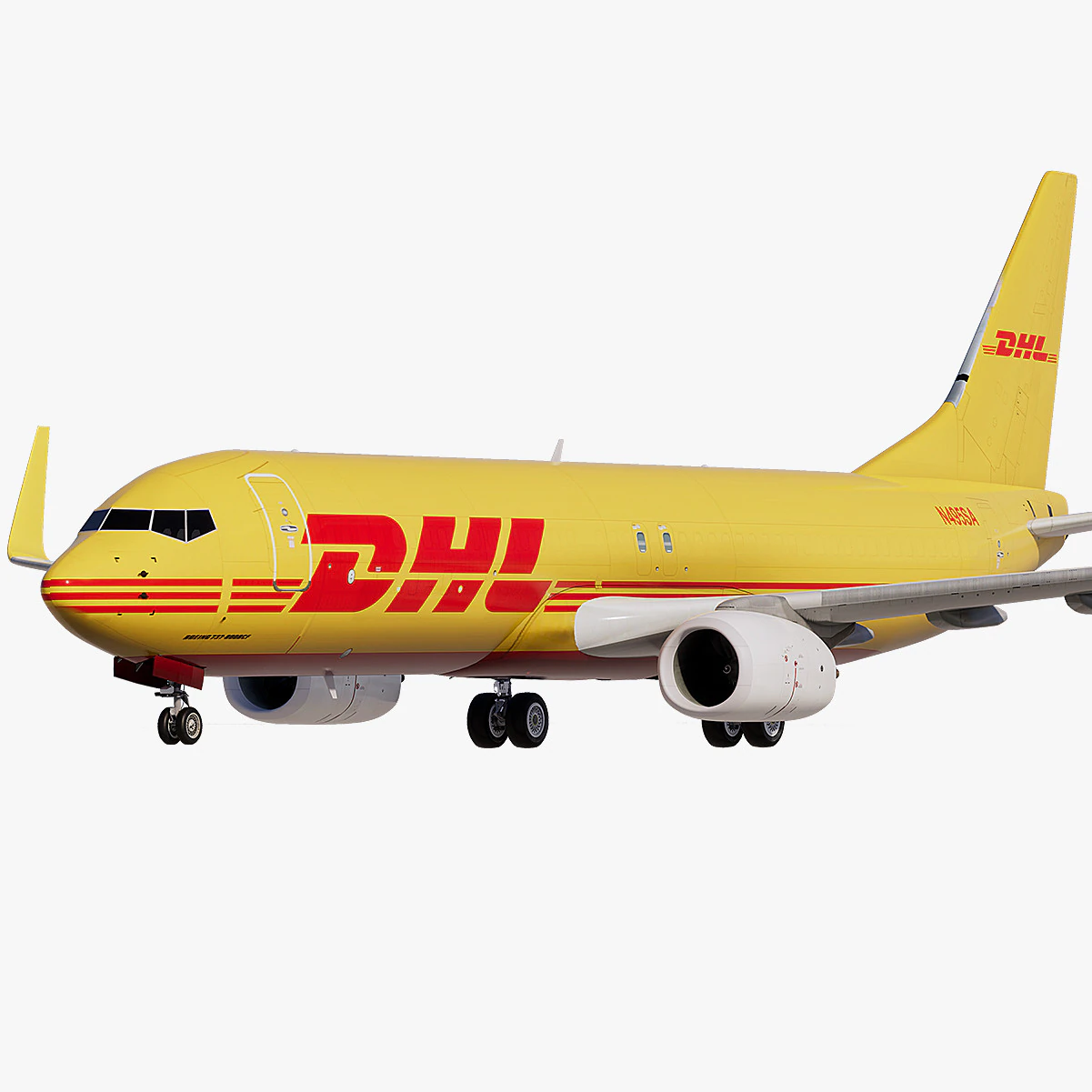 DHL Boeing 737-800 3D Model .c4d .max .obj .3ds .fbx .stl .blend 