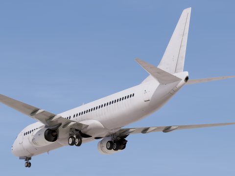 Шаблон Boeing 737-800 брудний 3D Модель