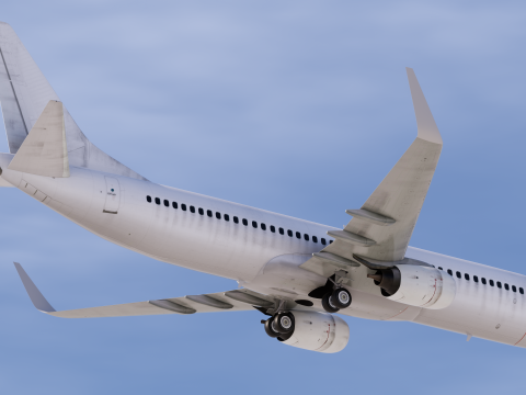 Шаблон Boeing 737-800 брудний 3D Модель