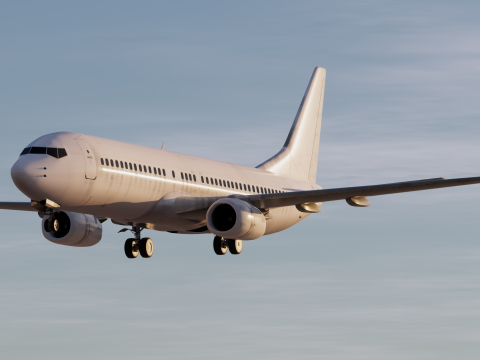 Шаблон Boeing 737-800 брудний 3D Модель