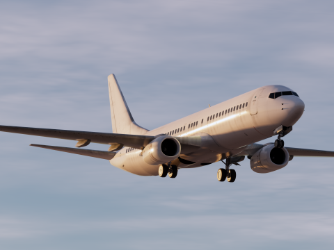 Шаблон Boeing 737-800 брудний 3D Модель