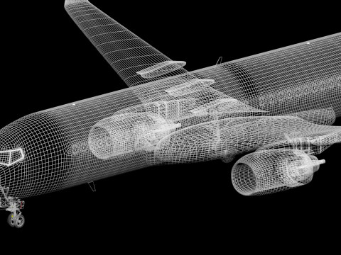 Шаблон Boeing 737-800 брудний 3D Модель