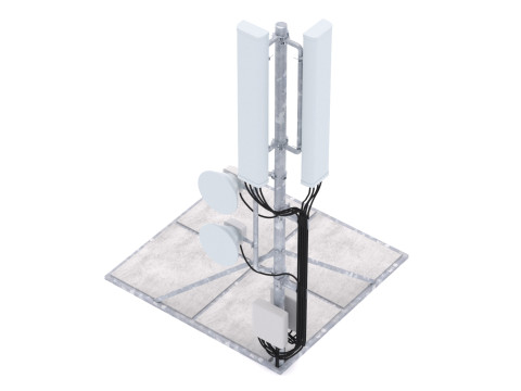 Вишка мобільного телефону на даху 1 3D Модель