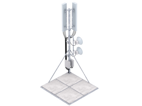 Вишка мобільного телефону на даху 1 3D Модель