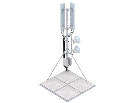 Rooftop Cell Phone Tower 1 3D Model
