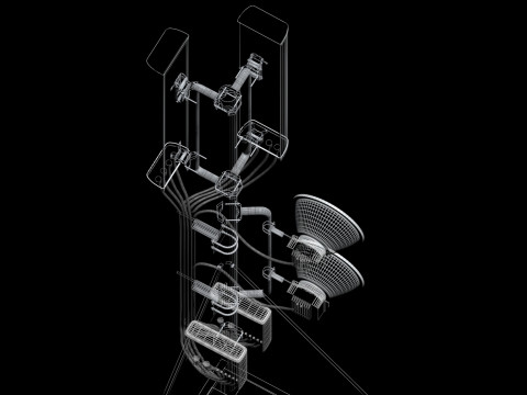 Вишка мобільного телефону на даху 1 3D Модель