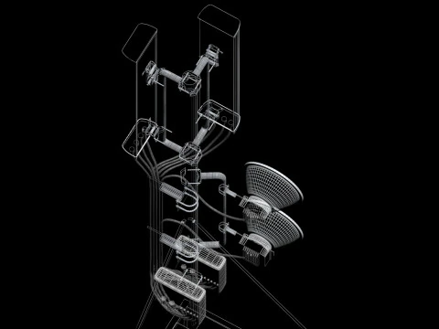 Rooftop Cell Phone Tower 1 3D Model