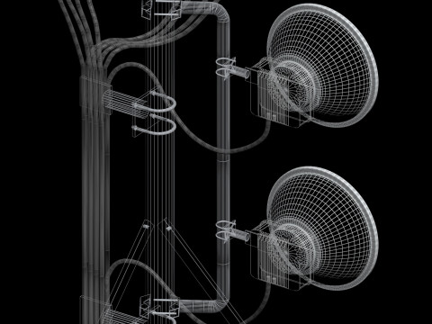 Вишка мобільного телефону на даху 1 3D Модель