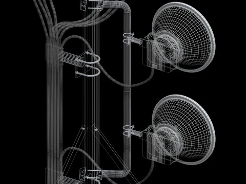 Rooftop Cell Phone Tower 1 3D Model