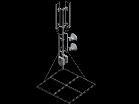 Вишка мобільного телефону на даху 1 3D Модель