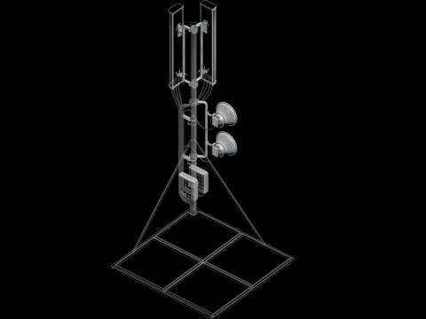 Rooftop Cell Phone Tower 1 3D Model