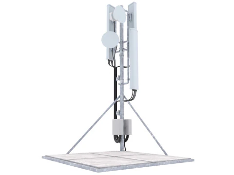 Rooftop Cell Phone Tower 3 3D Model
