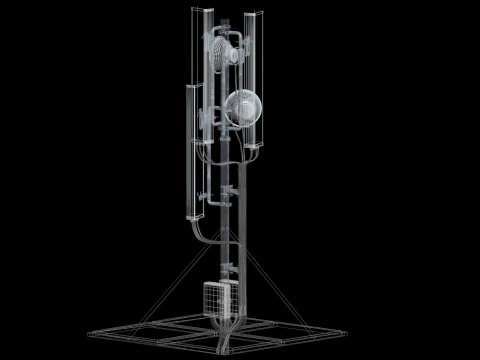Rooftop Cell Phone Tower 3 3D Model