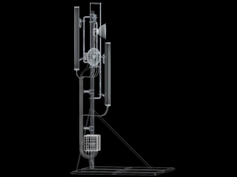 Rooftop Cell Phone Tower 3 3D Model