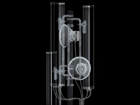 Rooftop Cell Phone Tower 3 3D Model