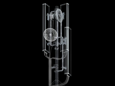 Rooftop Cell Phone Tower 3 3D Model