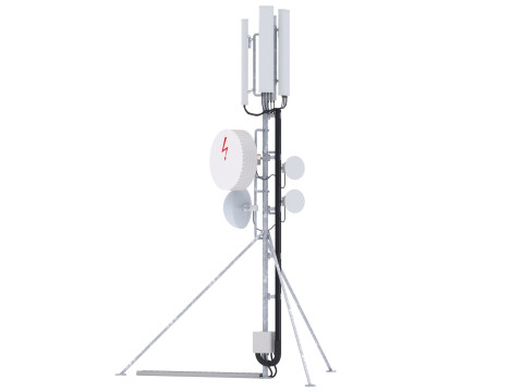 Вишка мобільного телефону на даху 4 3D Модель