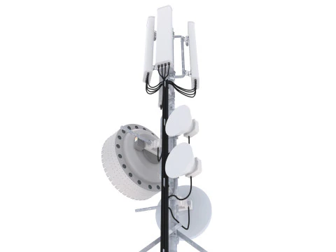 Rooftop Cell Phone Tower 4 3D Model