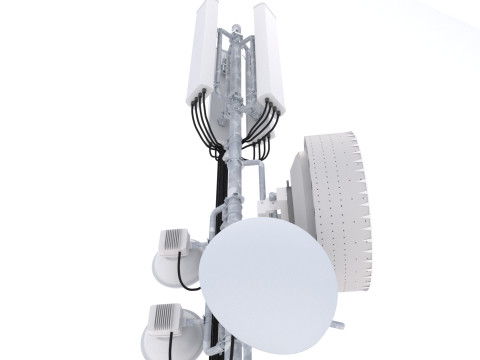 Вишка мобільного телефону на даху 4 3D Модель