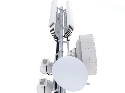 Rooftop Cell Phone Tower 4 3D Model