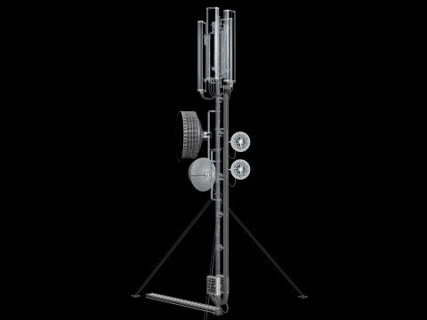 Вишка мобільного телефону на даху 4 3D Модель