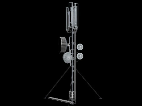Rooftop Cell Phone Tower 4 3D Model