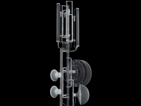 Вишка мобільного телефону на даху 4 3D Модель