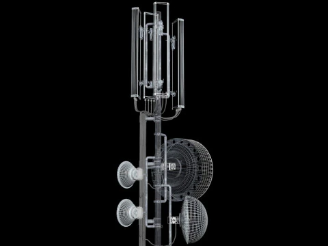 Rooftop Cell Phone Tower 4 3D Model