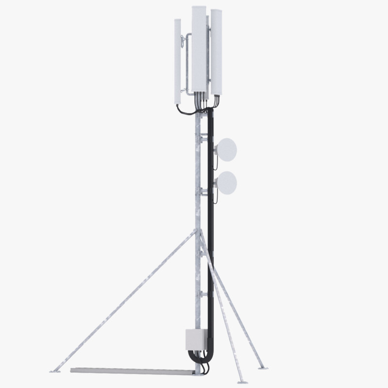 Вышка сотовой связи №5 на крыше 3D Модель .c4d .max .obj .3ds .fbx .stl .blend 