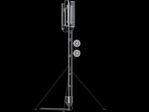 Rooftop Cell Phone Tower 5 3D Model