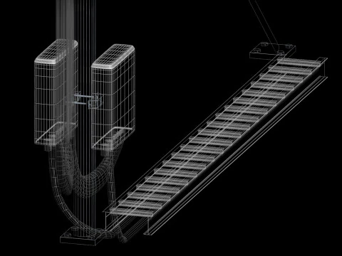 Rooftop Cell Phone Tower 5 3D Model