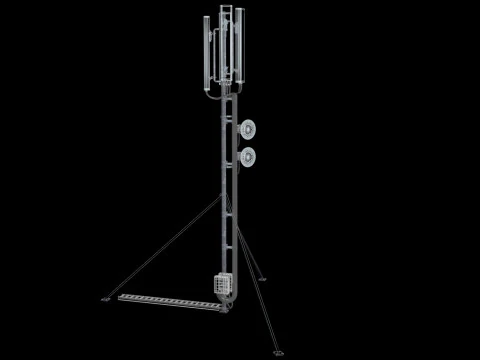 Rooftop Cell Phone Tower 5 3D Model