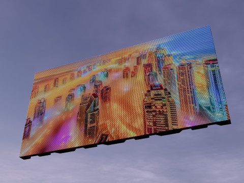 Monitor de panel de visualización de pantalla LED Modelo 3D