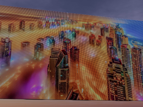 Monitor de panel de visualización de pantalla LED Modelo 3D